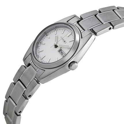 Seiko SXA117 Women's Stainless Steel Bracelet Quartz White Dial Day Date Watch ,