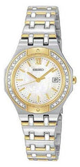 Seiko SXDB32 Women's Slimline Two Tone White Dial Watch