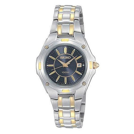 Seiko SXDB46 Women's Two Tone Black Dial Quartz Watch ,