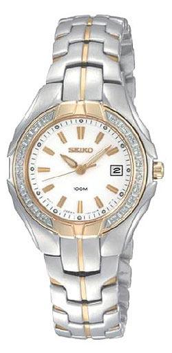 Seiko SXDB70 Women's Two Tone White Dial Diamond Watch ,
