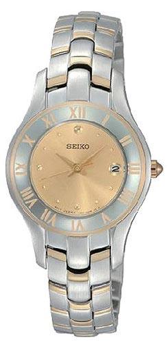 Seiko SXDB72 Women's Two Tone Champagne Dial Watch ,