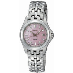 Seiko SXDB87 Women's Dress Pink Mother of Pearl Dial Stainless Steel Watch
