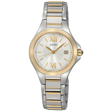 Seiko SXDC14 Women's Dress White Dial Two Tone Stainless Steel Bracelet Watch ,
