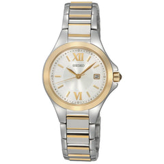Seiko SXDC14 Women's Dress White Dial Two Tone Stainless Steel Bracelet Watch