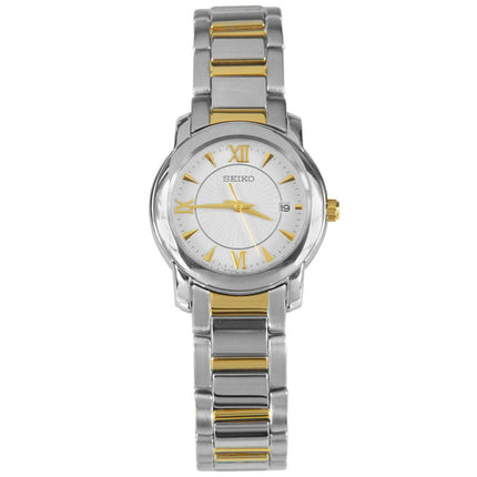 Seiko SXDC21P1 Women's Dress Quartz White Dial Two Tone Steel Bracelet Watch ,