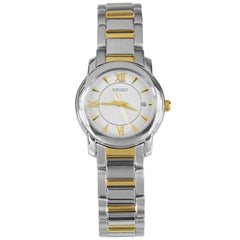 Seiko SXDC21P1 Women's Dress Quartz White Dial Two Tone Steel Bracelet Watch
