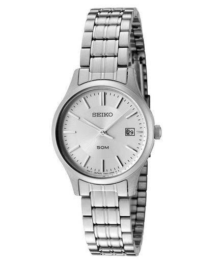 Seiko SXDC37 Women's Stainless Steel Silver Dial 50M WR Watch ,