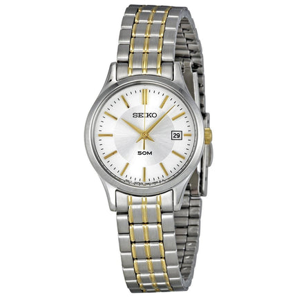 Seiko SXDC39 Women's Dress Silver Tone Dial Quartz Stainless Steel Bracelet Watch ,