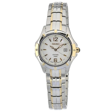 Seiko SXDC92 Women's Coutura White MOP Dial Two Tone Steel Bracelet Watch ,