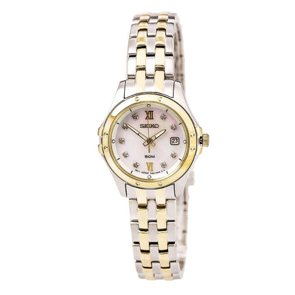 Seiko SXDE22 Women's Le Grand Sport MOP Dial Two Tone Steel Bracelet Watch ,