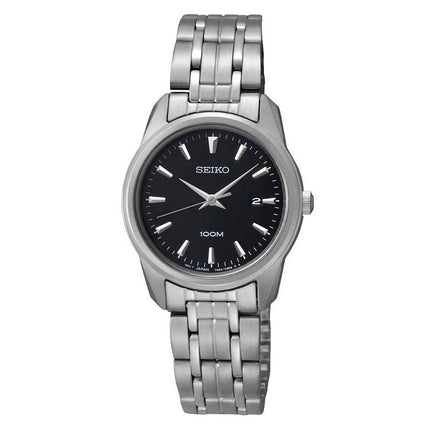 Seiko SXDE65 Women's Classic Stainless Steel Bracelet Black Dial Watch ,