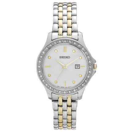 Seiko SXDF91 Women's Dress White MOP Dial Two Tone Steel Bracelet Watch ,