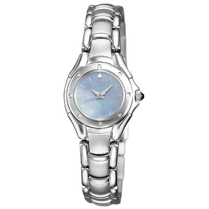 Seiko SXGJ75 Women's Reflections Blue MOP Dial Stainless Steel Diamond Watch ,