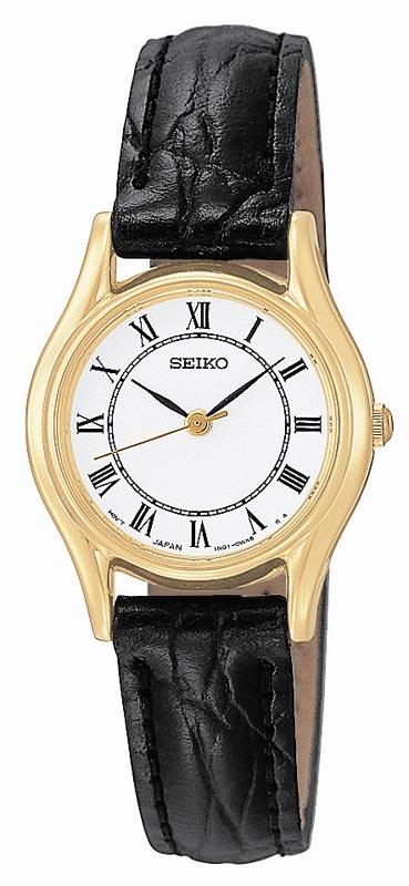 Seiko SXGN36 Women's Leather Strap Dress Watch ,