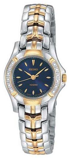 Seiko SXGN50 Women's Diamond Two Tone Blue Dial Quartz Watch ,