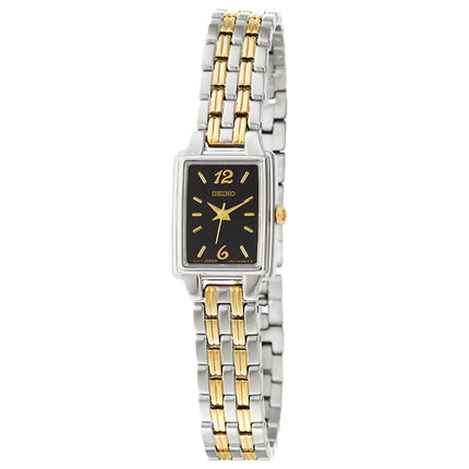 Seiko SXGN57 Women's Dress Black Dial Two Tone Bracelet Watch ,