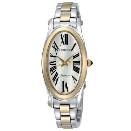 Seiko SXGN64 Women's Premier Silver Stripe Dial Two Tone Steel Bracelet Watch ,
