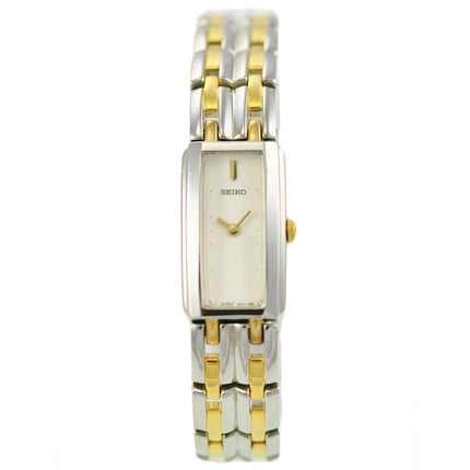 Seiko SXNR20 Women's Easy Reader Quartz White Dial Two Tone Steel Watch ,