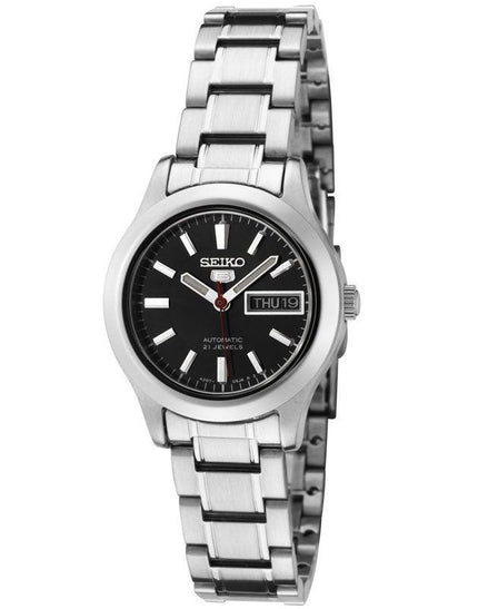 Seiko SYMD95 Women's Automatic Black Dial SS Watch ,