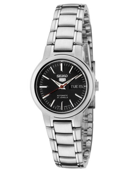 Seiko SYME43 Women's Black Dial Stainless Steel Watch ,