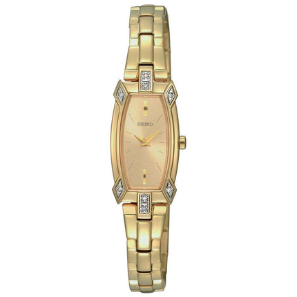 Seiko SZZC62 Women's Diamond Quartz Gold Tone Dial Yellow Gold Steel Watch ,