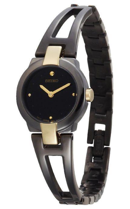 Seiko Women's Black Dial Bangle Watch SUJA80 ,
