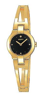 Seiko Women's Black Dial Gold Bangle Watch SUJ706 ,