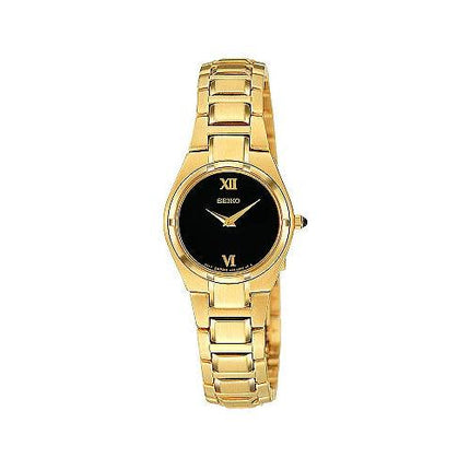 Seiko Women's Black Dial Gold Bracelet Watch SUJD54 ,
