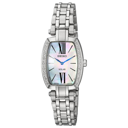 Seiko Women's Diamond Watch - Tressia White Mother of Pearl Dial Bracelet | SUP283 ,