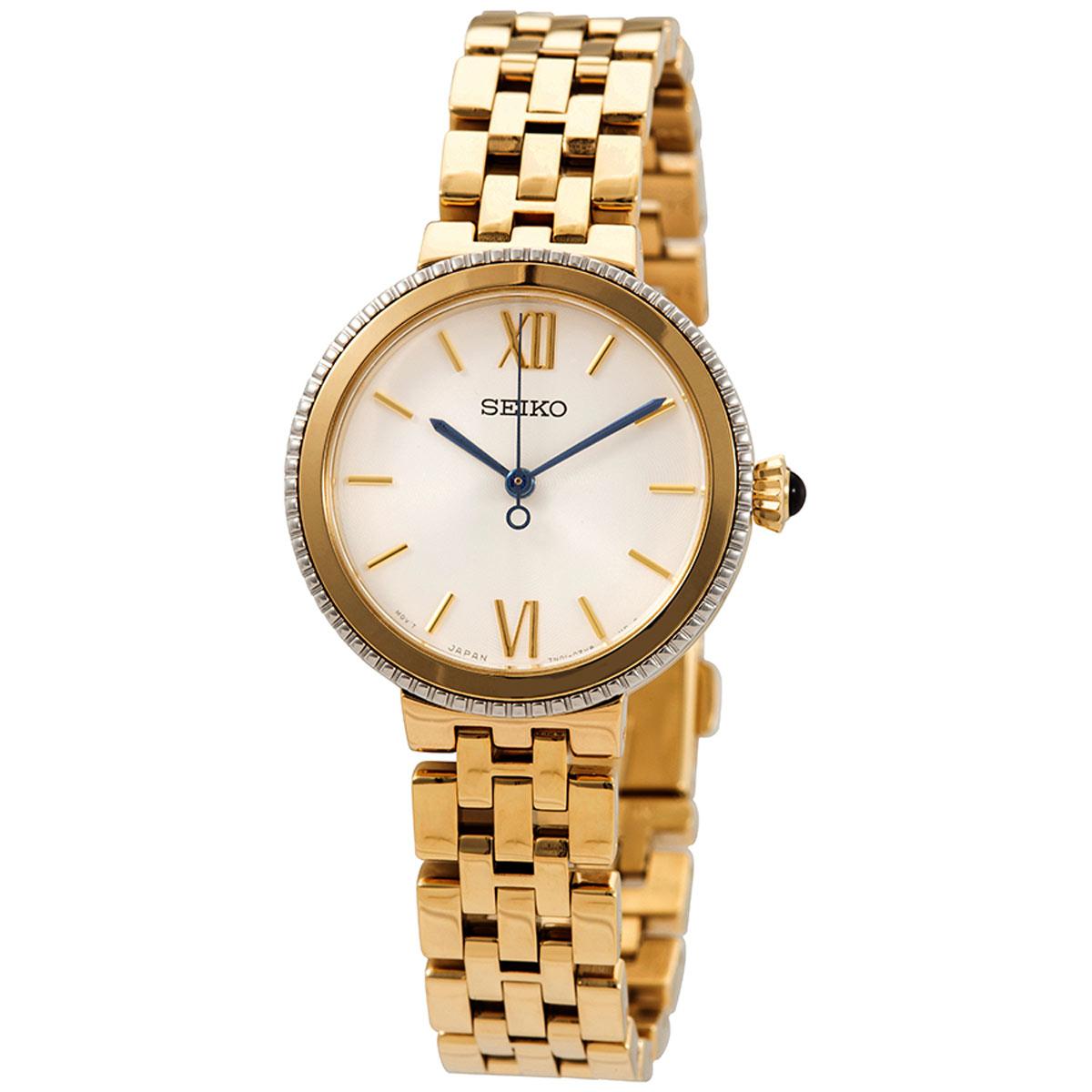 Seiko Women's Quartz Watch - Silver Tone Dial Yellow Gold Steel Bracelet | SRZ512P1 Seiko Women's Quartz Watch - Silver Tone Dial Yellow Gold Steel Bracelet | SRZ512P1