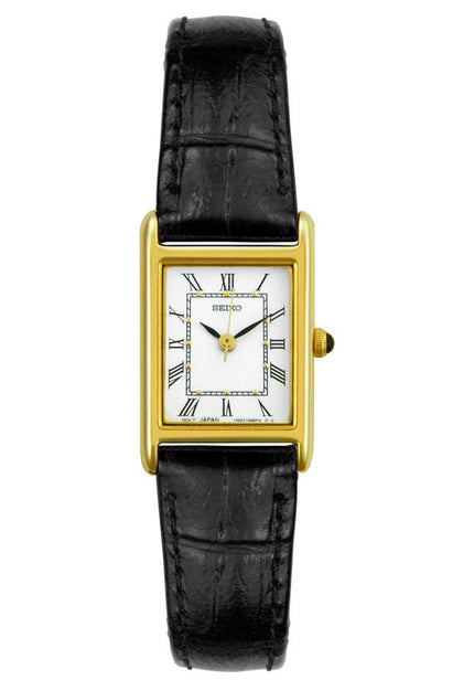 Seiko Women's Rectangular Face Leather Strap Watch SXGN42 ,