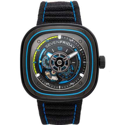 SevenFriday Men's Automatic Watch - Beach Club Power Reserve SS Case Strap | P3C-05 ,