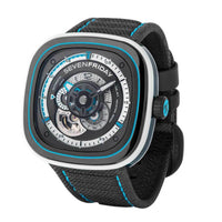SevenFriday Men's Automatic Watch - NTD Power Reserve Grey and Black Strap | P3C-08 ,