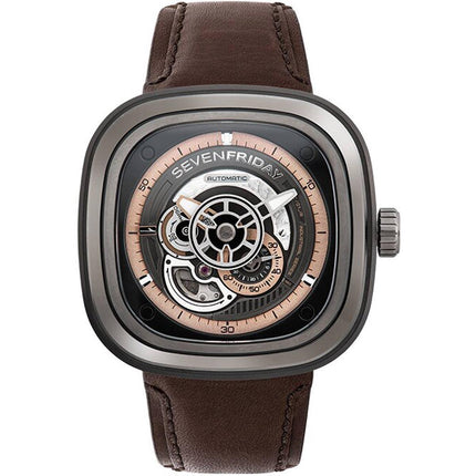 SevenFriday Men's Automatic Watch - P Series Power Reserve SS Case Strap | P2C-01 ,