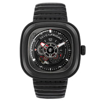 SevenFriday Men's Automatic Watch - Racer III Power Reserve Sport Leather Strap | P3C-02 ,