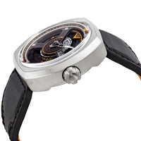 SevenFriday Men's Watch - Blade Power Reserve Black Genuine Leather Strap | W1-01 ,