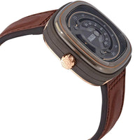SevenFriday Men's Watch - M-Series Black Dial Brown Genuine Leather Strap | M2B-01 ,