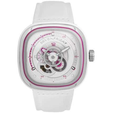 SevenFriday Men's Watch - P-Series Beach Club White and Pink Dial Strap | P3C-12 ,