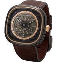 SevenFriday Men's Watch - T Series Power Reserve Brown and Black Dial Strap | T2-03 ,