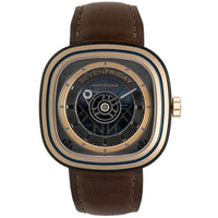 SevenFriday Men's Watch - T Series T-ART Automatic Brown Leather Strap | T2-04 ,