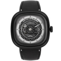 SevenFriday Men's Watch - T Series T BLACK Power Reserve Leather Strap | T1-04 ,