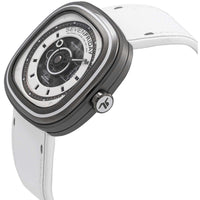 SevenFriday Men's Watch - T-Series White-T Power Reserve White Leather Strap | T1-05 ,