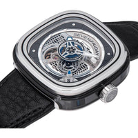 SevenFriday Unisex Watch - PS Series Automatic Black Genuine Leather Strap | PS1-01 ,