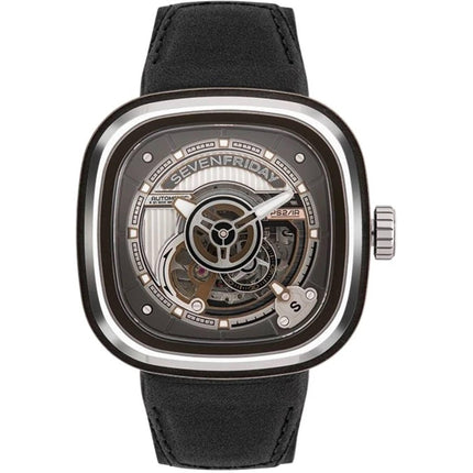 SevenFriday Unisex Watch - PS Series Automatic Skeleton Dial Black Strap | PS2-01 ,
