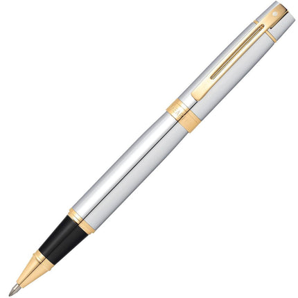 Sheaffer 300 Rollerball Pen - Chrome and Gold Trim White Dot | E1934251 ,