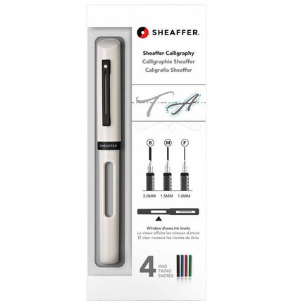 Sheaffer Calligraphy Mini Kit - White Pen with Assorted Nibs and Inks | 93403-1 ,