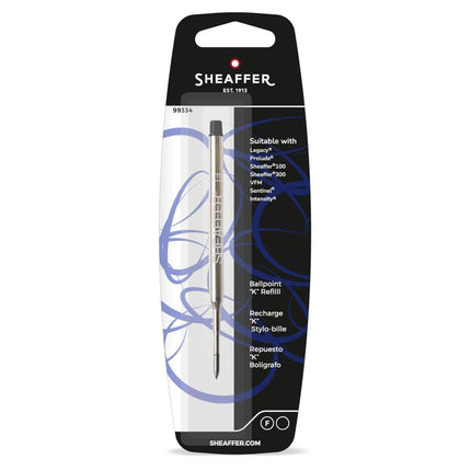 Sheaffer Refill - K Style Long Lasting and Dependable Black Fine Ballpoint | 99334 ,
