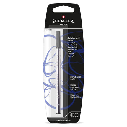 Sheaffer Refill - Slim Long Lasting High Quality Black Medium Rollerball Pen | 97535 ,