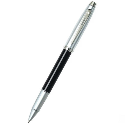 Sheaffer Rollerball Pen - 100 Glossy Black Finish with Brushed Chrome | E1931351 ,