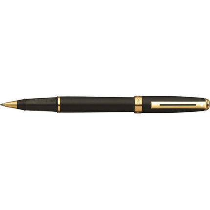 Sheaffer Rollerball Pen - Prelude Black Matte and Gold Trim Click Off Cap | E134651 ,